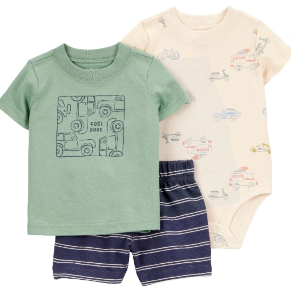 Carter's Child of Mine Baby Boy 3-Piece Outfit Set: Vehicles